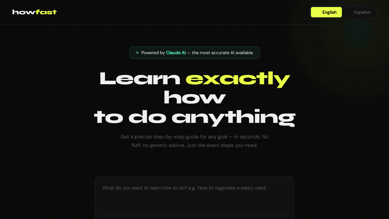 HowFast website screenshot