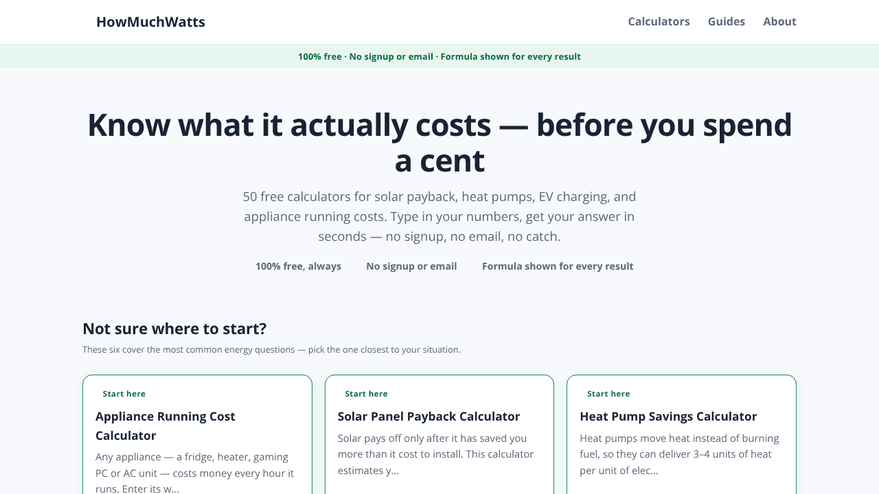 HowMuchWatts website screenshot