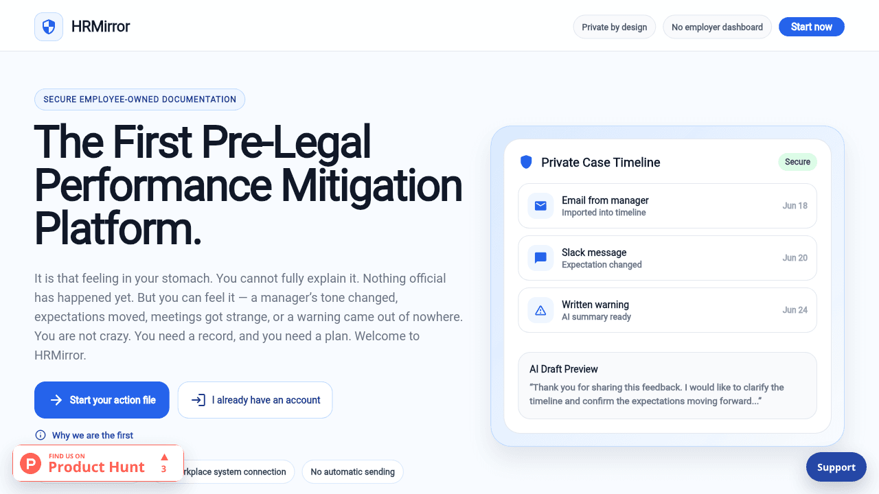 HRMirror MVP website screenshot