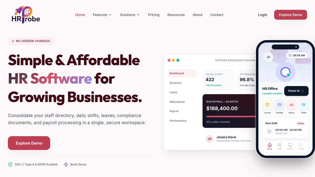HrProbe website screenshot