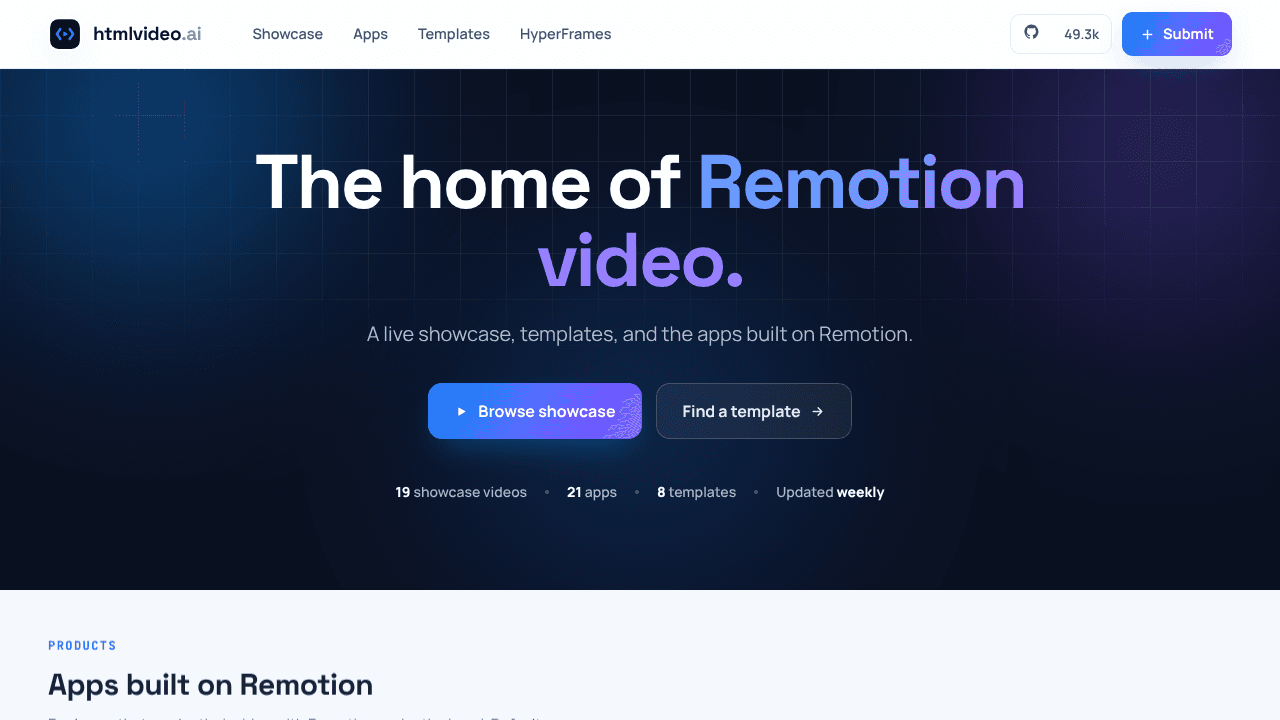 htmlvideo.ai website screenshot