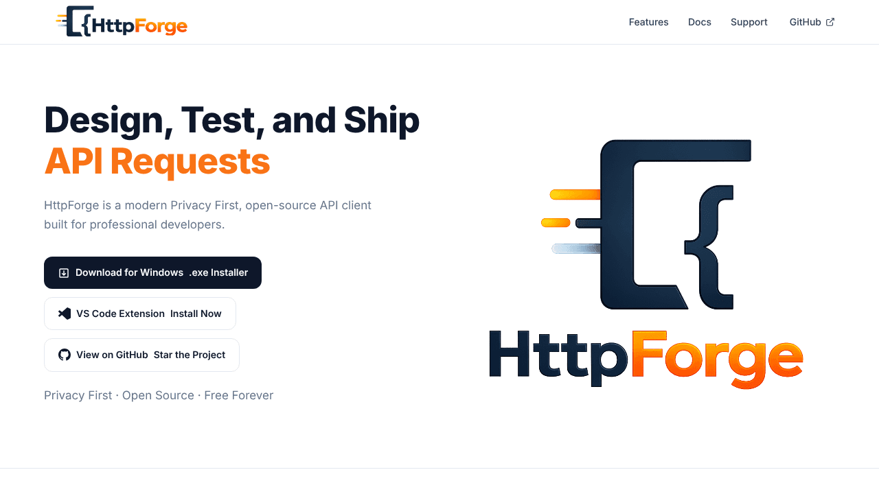 HttpForge website screenshot