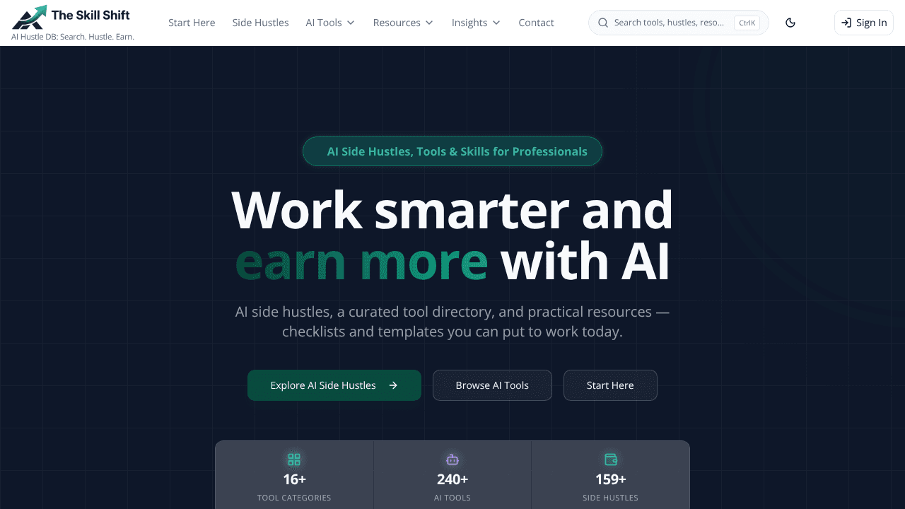https://theskillshift.com website screenshot