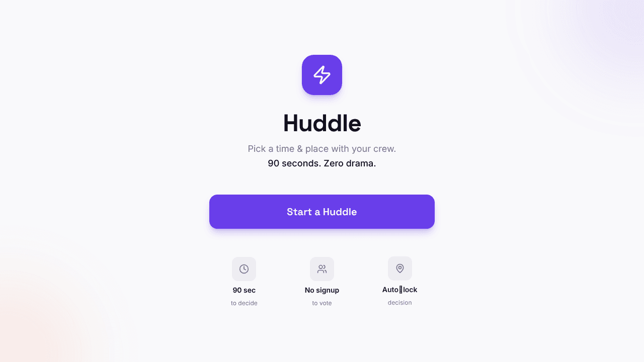 Huddle website screenshot