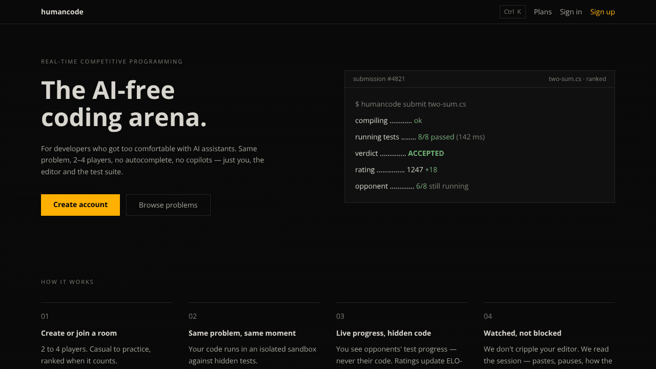 Humancode website screenshot