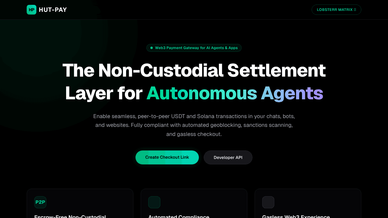 HUT-PAY website screenshot