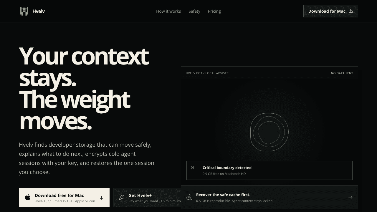 Hvelv website screenshot