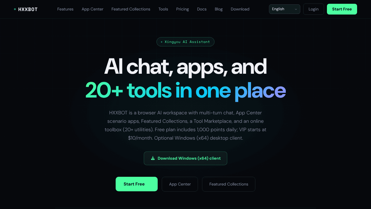 HXXBOT website screenshot