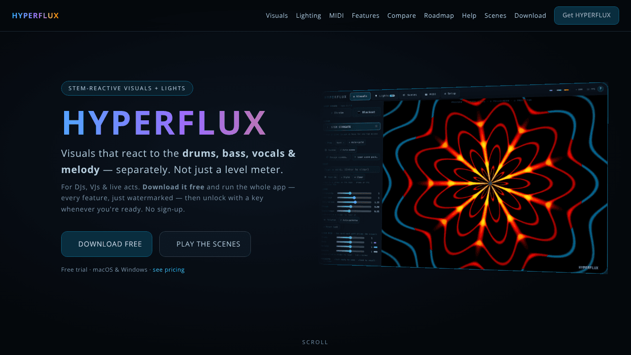 HYPERFLUX website screenshot