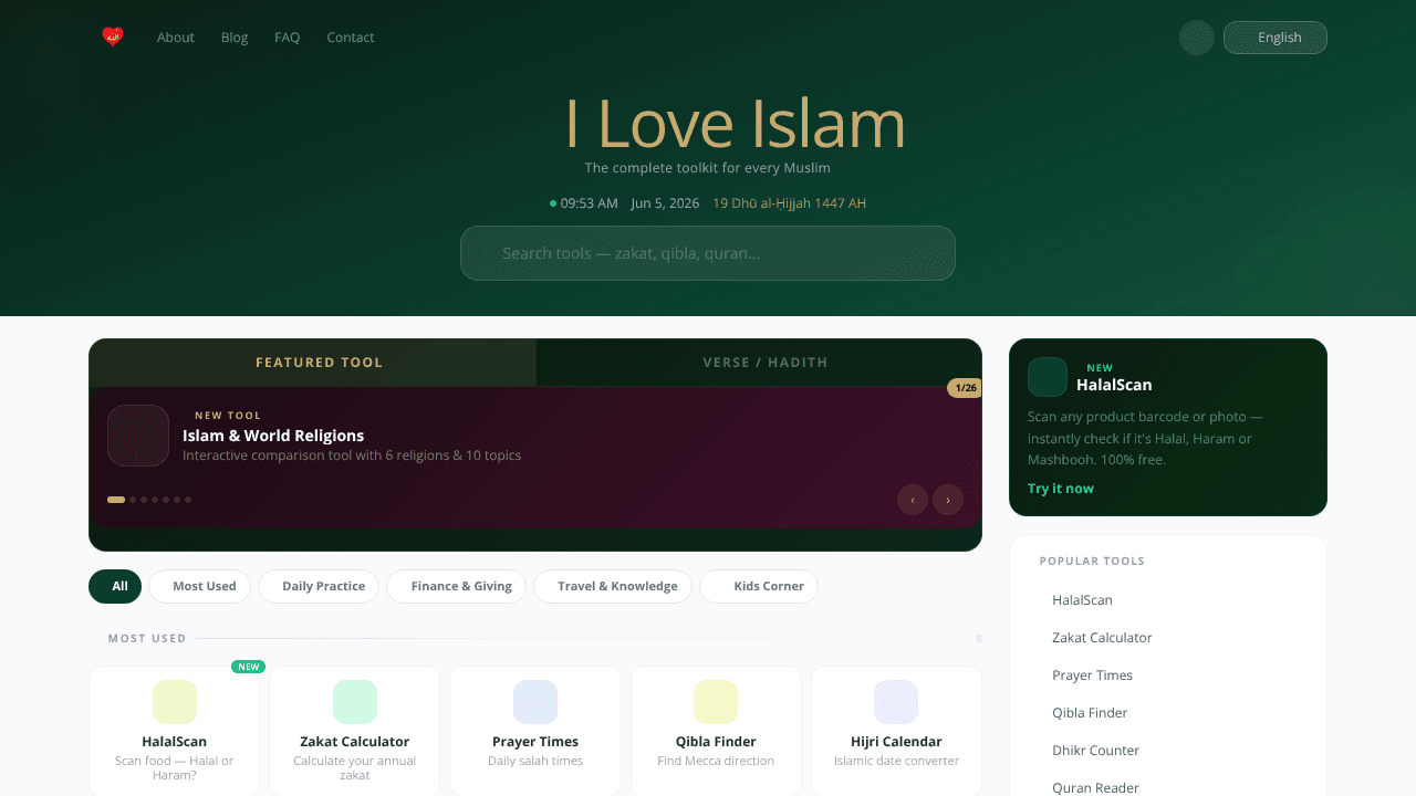I Love Islam website screenshot