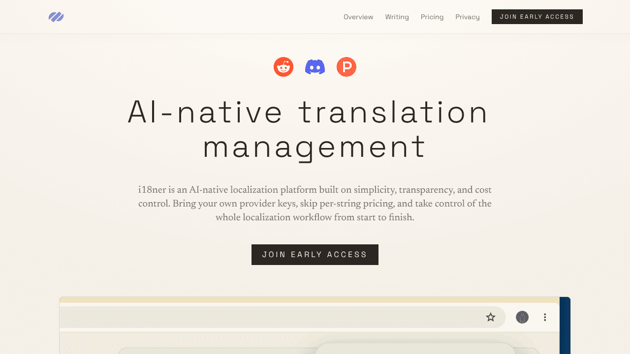 i18ner website screenshot