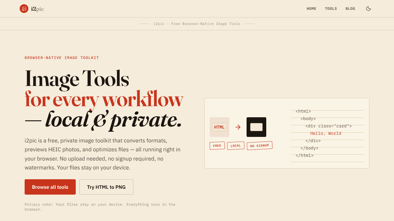 i2pic website screenshot