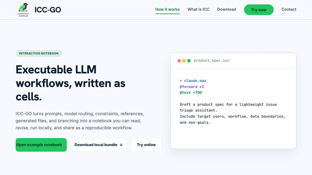 ICC-GO: AI work should survive website screenshot