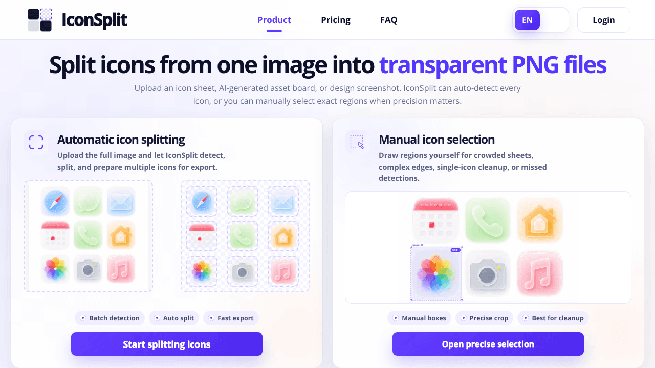 IconSplit website screenshot
