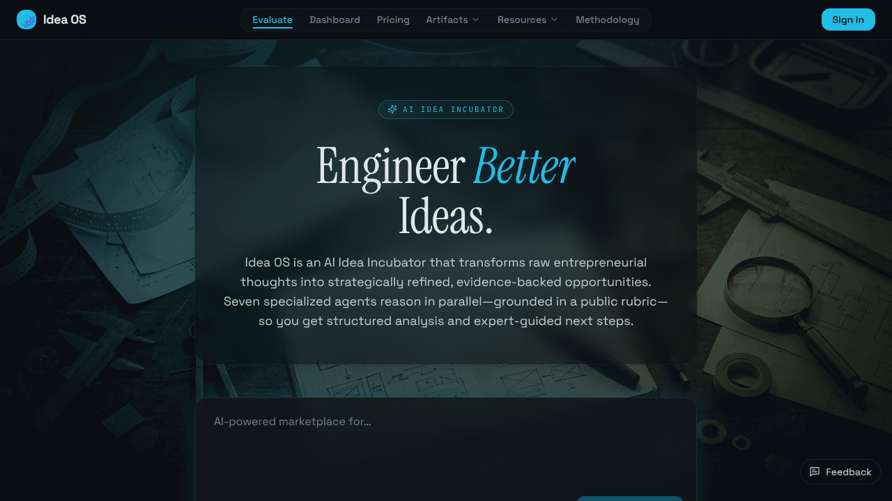 Idea OS website screenshot