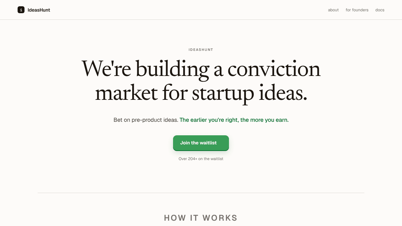 IdeasHunt  website screenshot