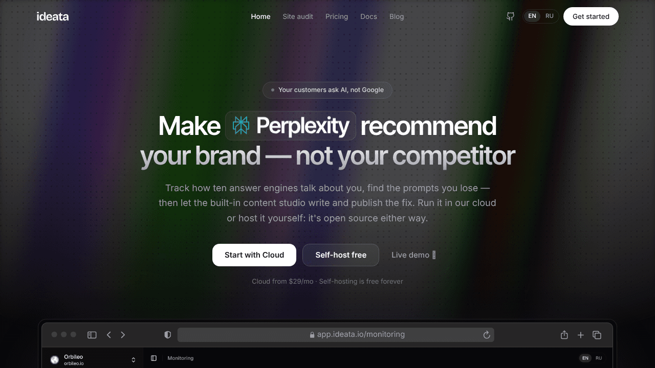 Ideata website screenshot