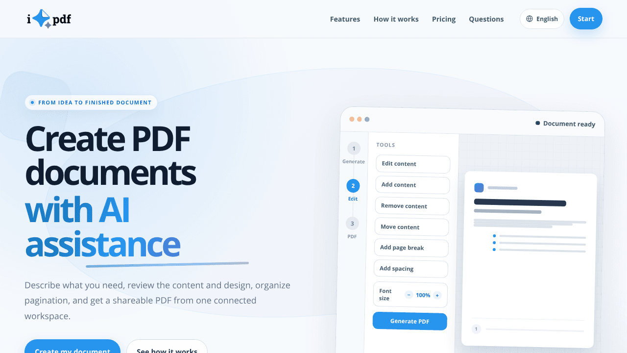 iGenPDF website screenshot