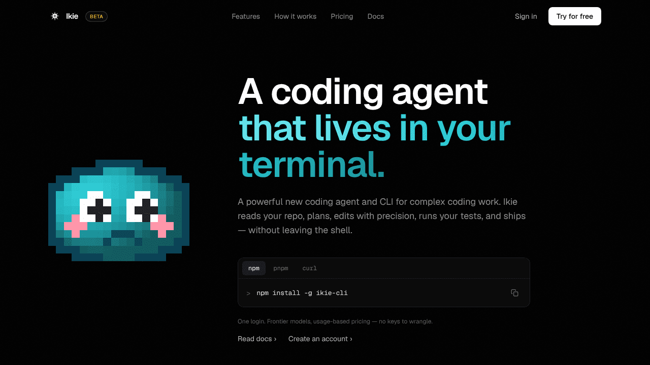 Ikie website screenshot