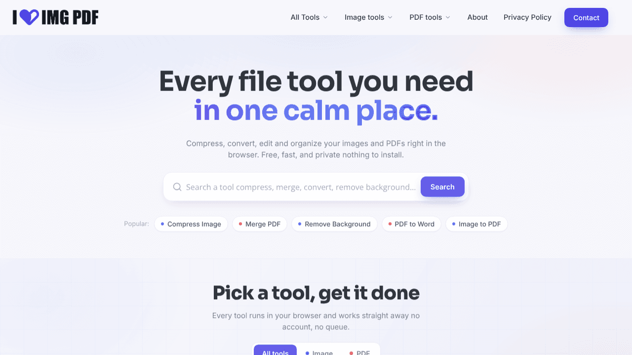 iLoveImgPdf website screenshot
