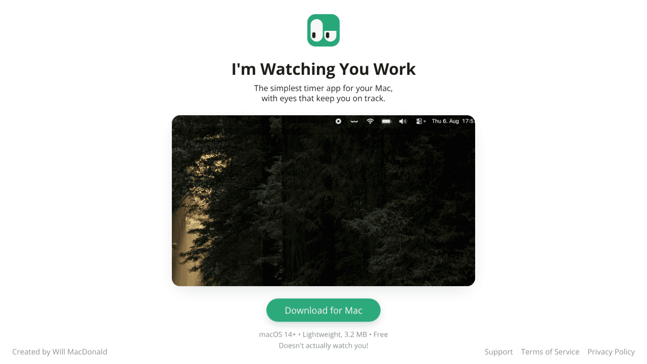 I'm Watching You Work website screenshot