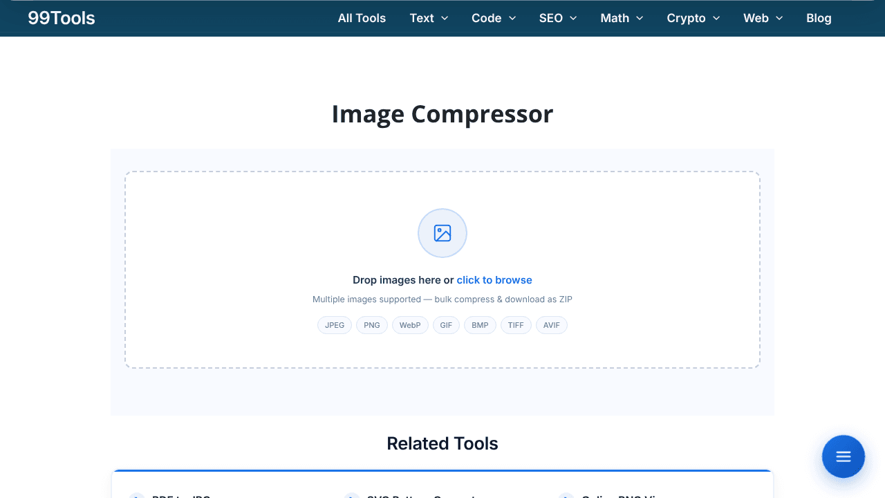 Image Compressor website screenshot