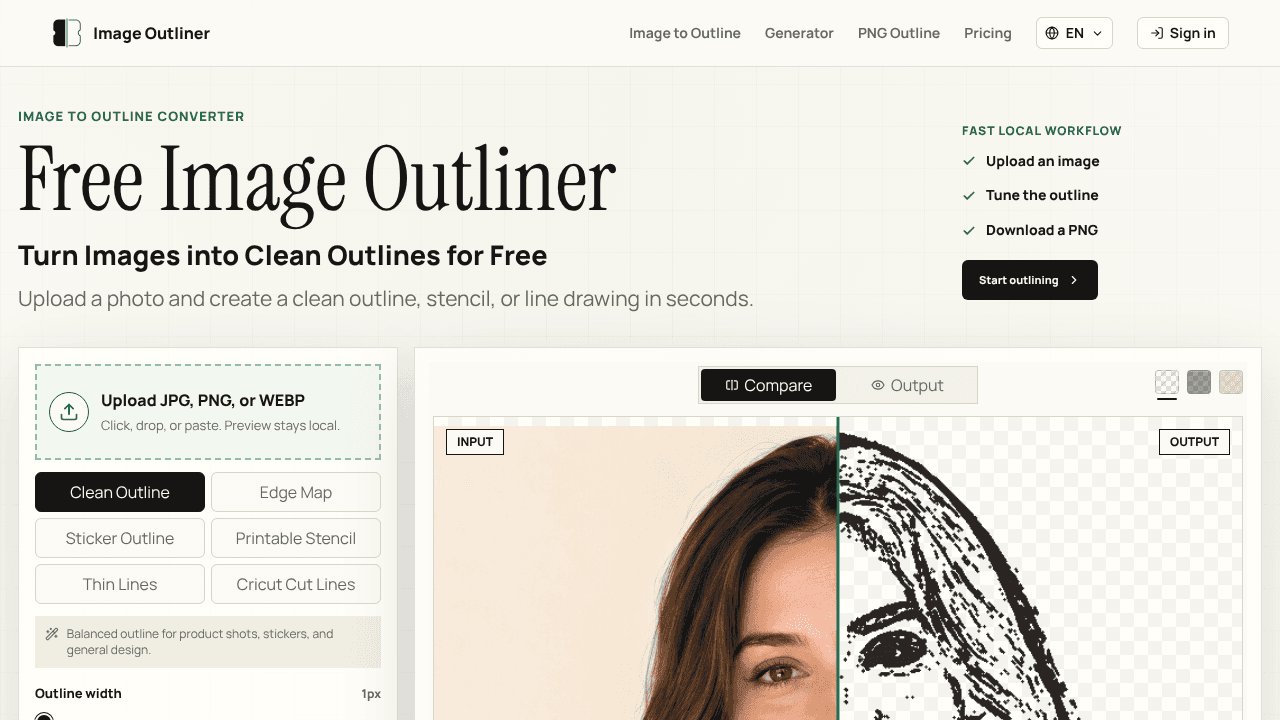 Image Outliner website screenshot