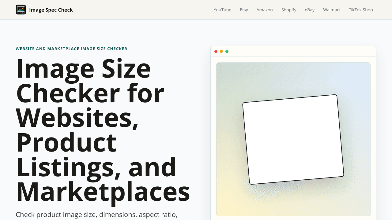 Image Spec Check website screenshot