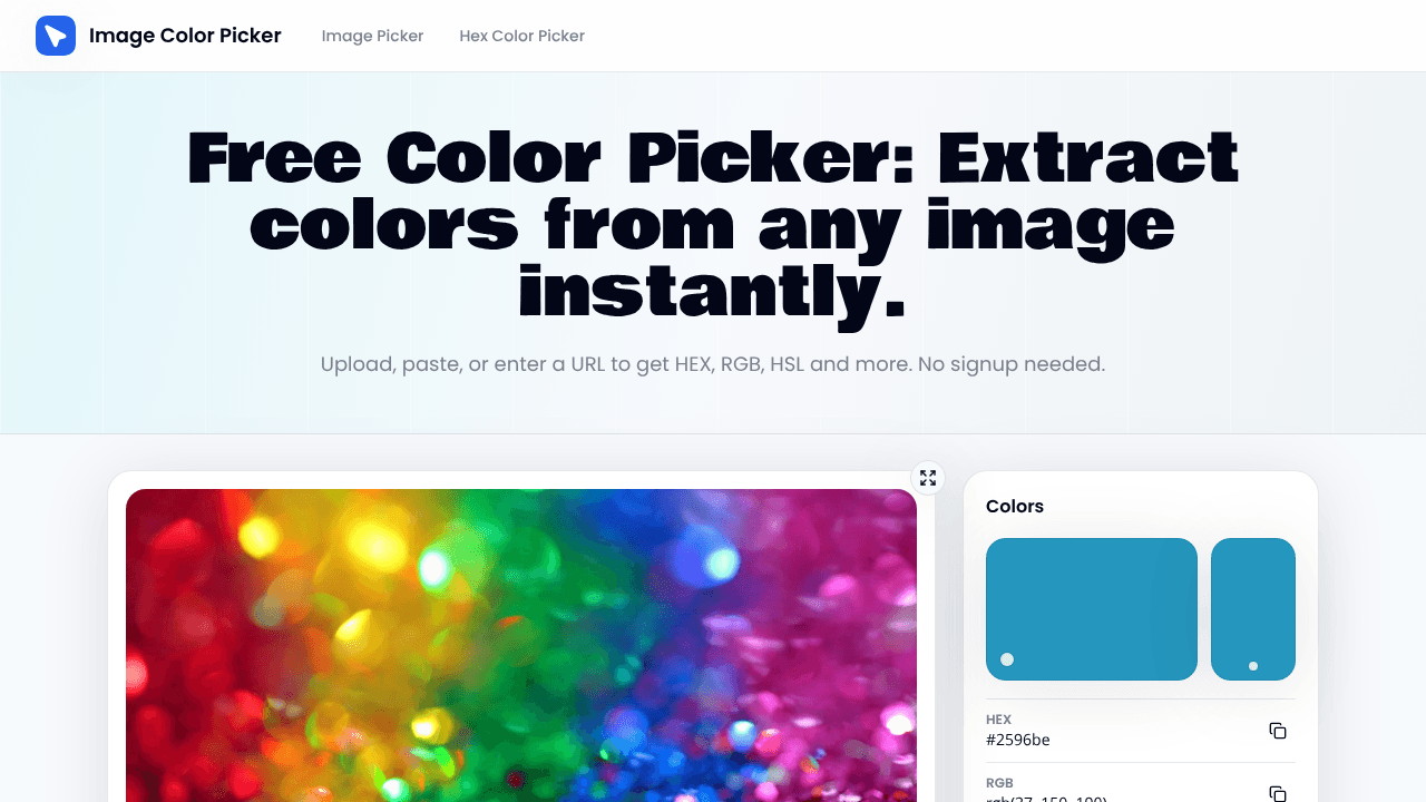 ImageColorPicker website screenshot