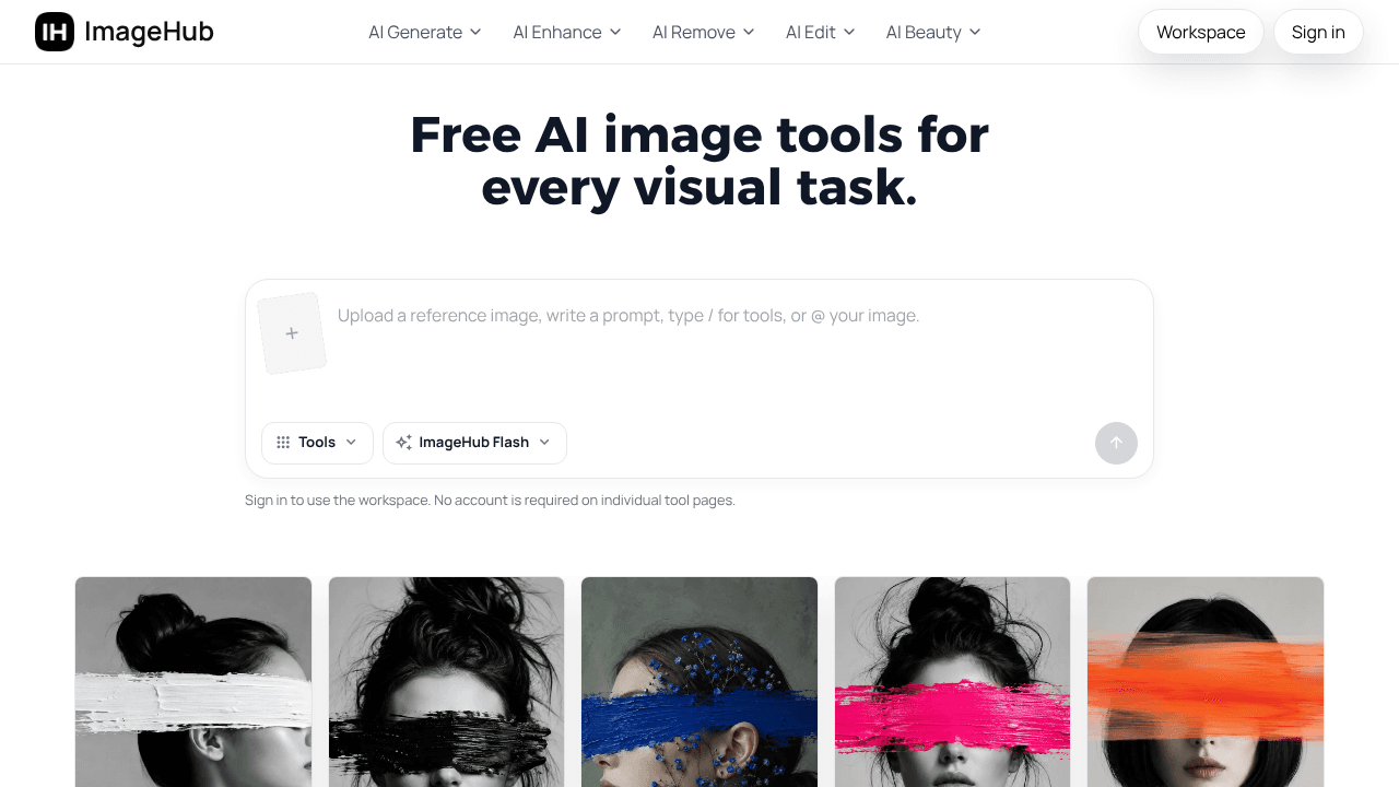 ImageHub website screenshot