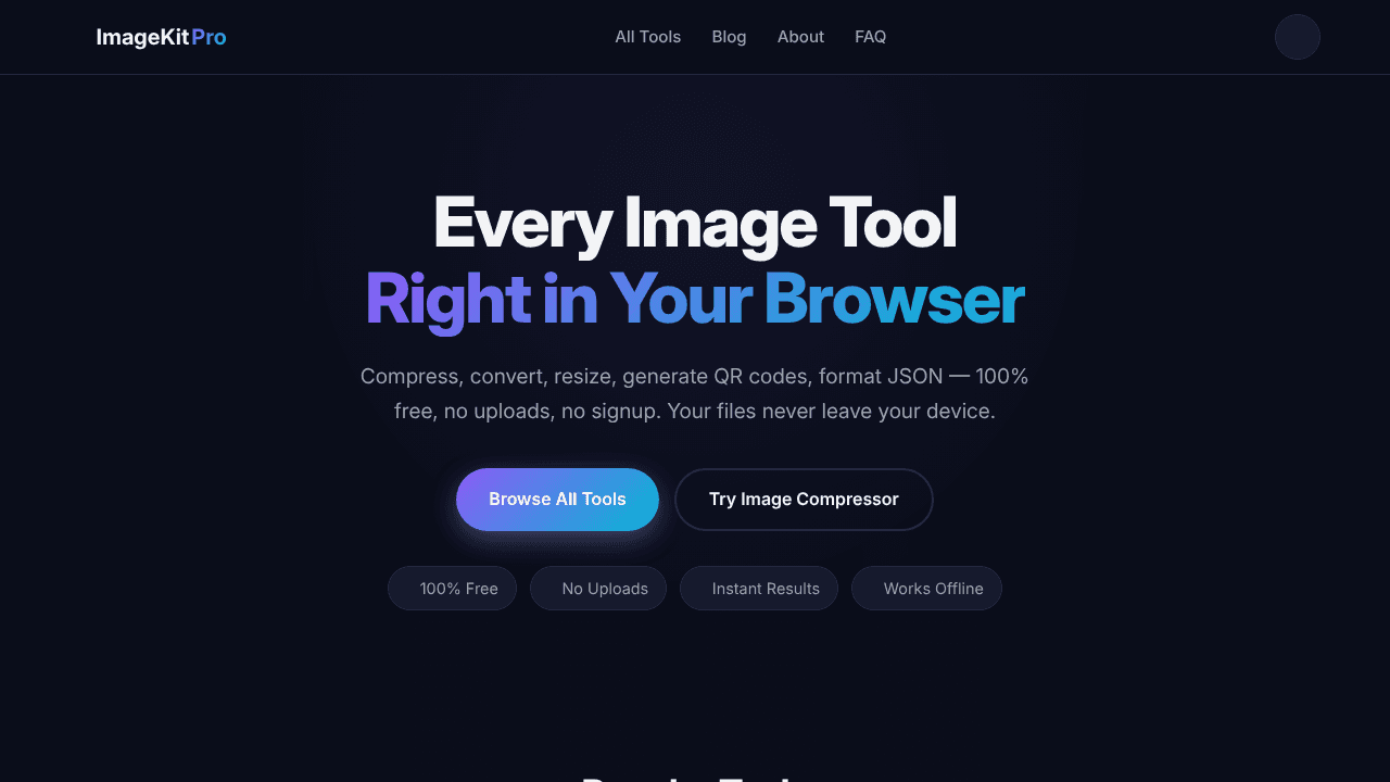 ImageKit Pro website screenshot