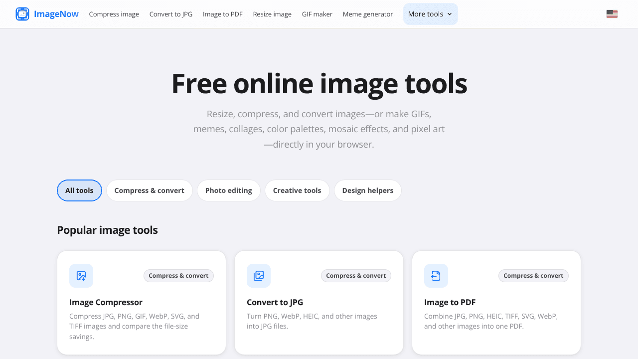 ImageNow website screenshot