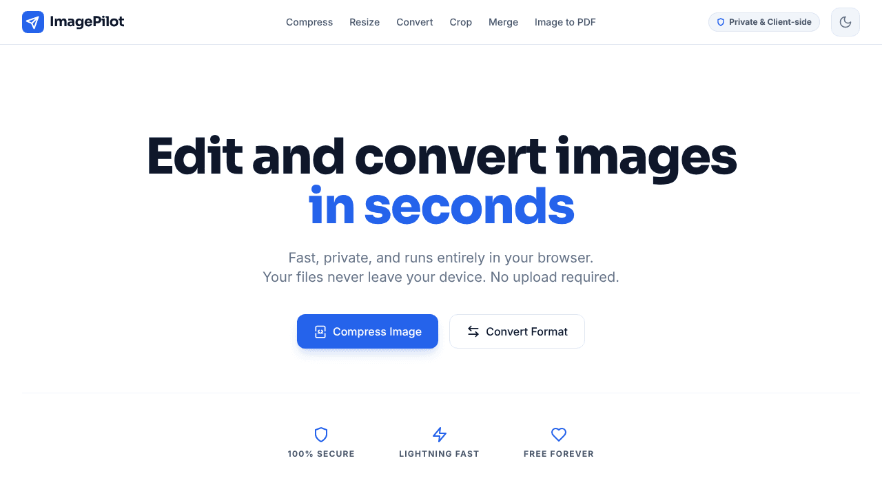 ImagePilot website screenshot
