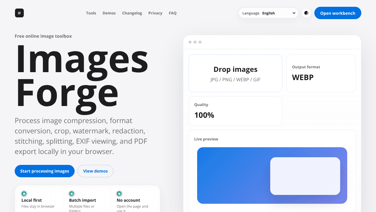 ImagesForge website screenshot