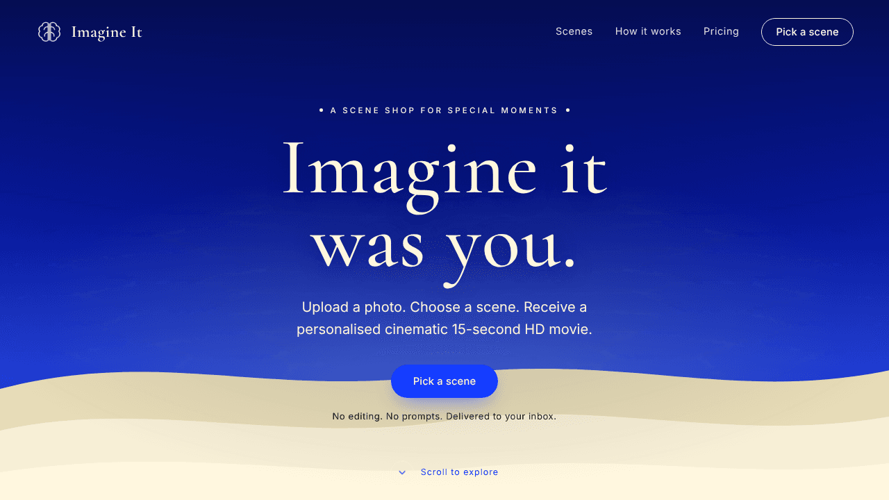 Imagine It website screenshot