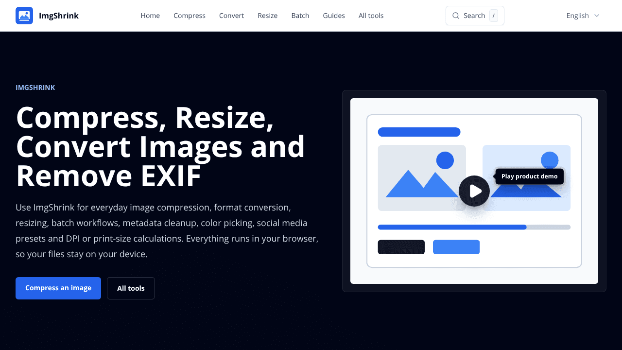 ImgShrink website screenshot