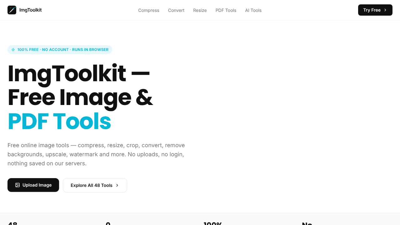 ImgToolkit website screenshot