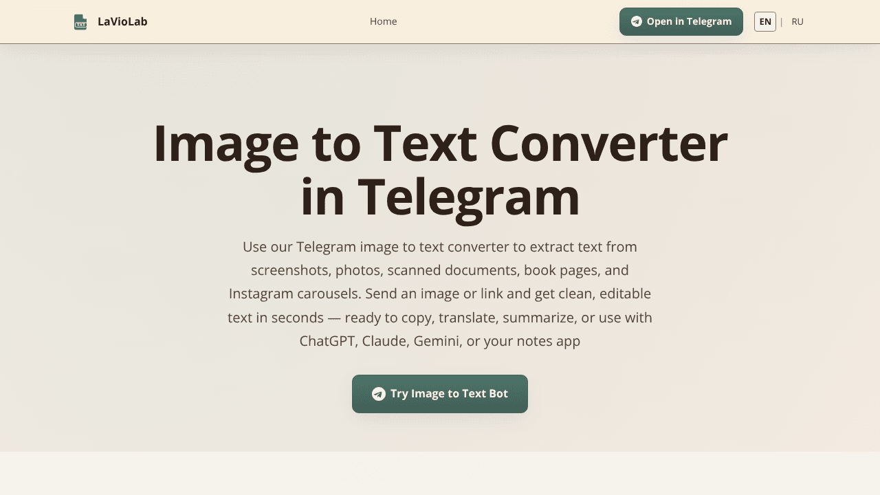 ImgTxtApp website screenshot