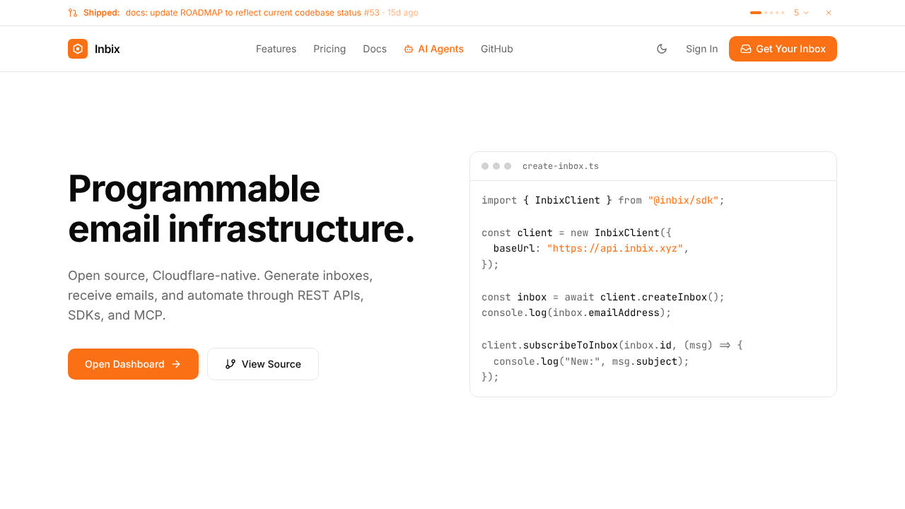 Inbix website screenshot