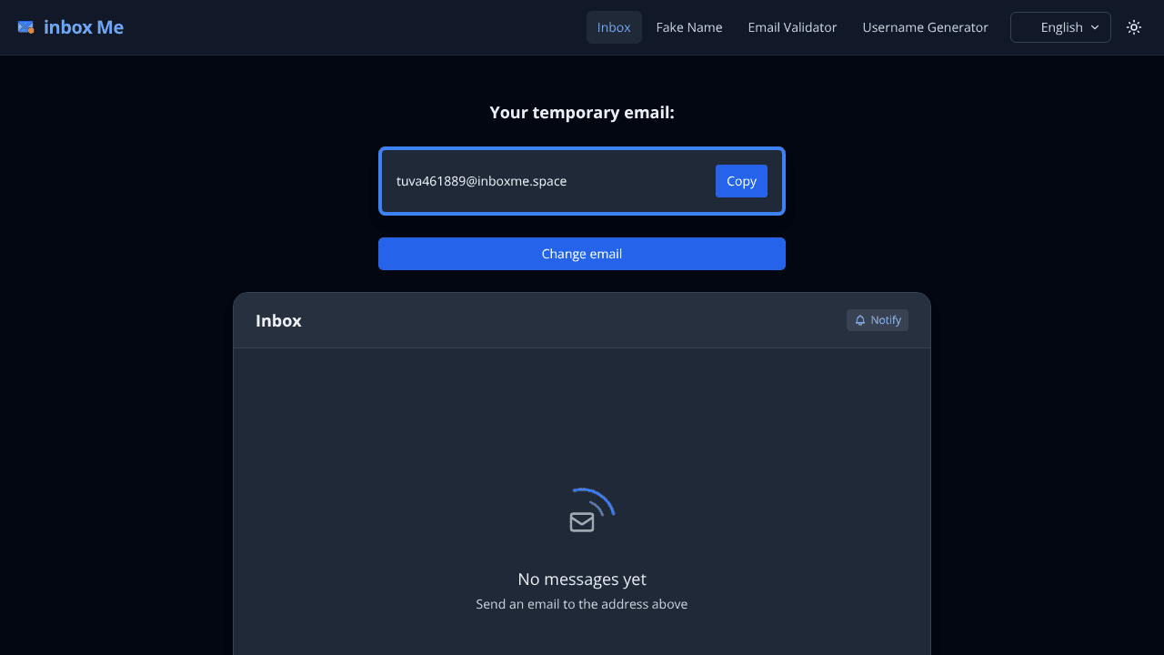 InboxMe website screenshot