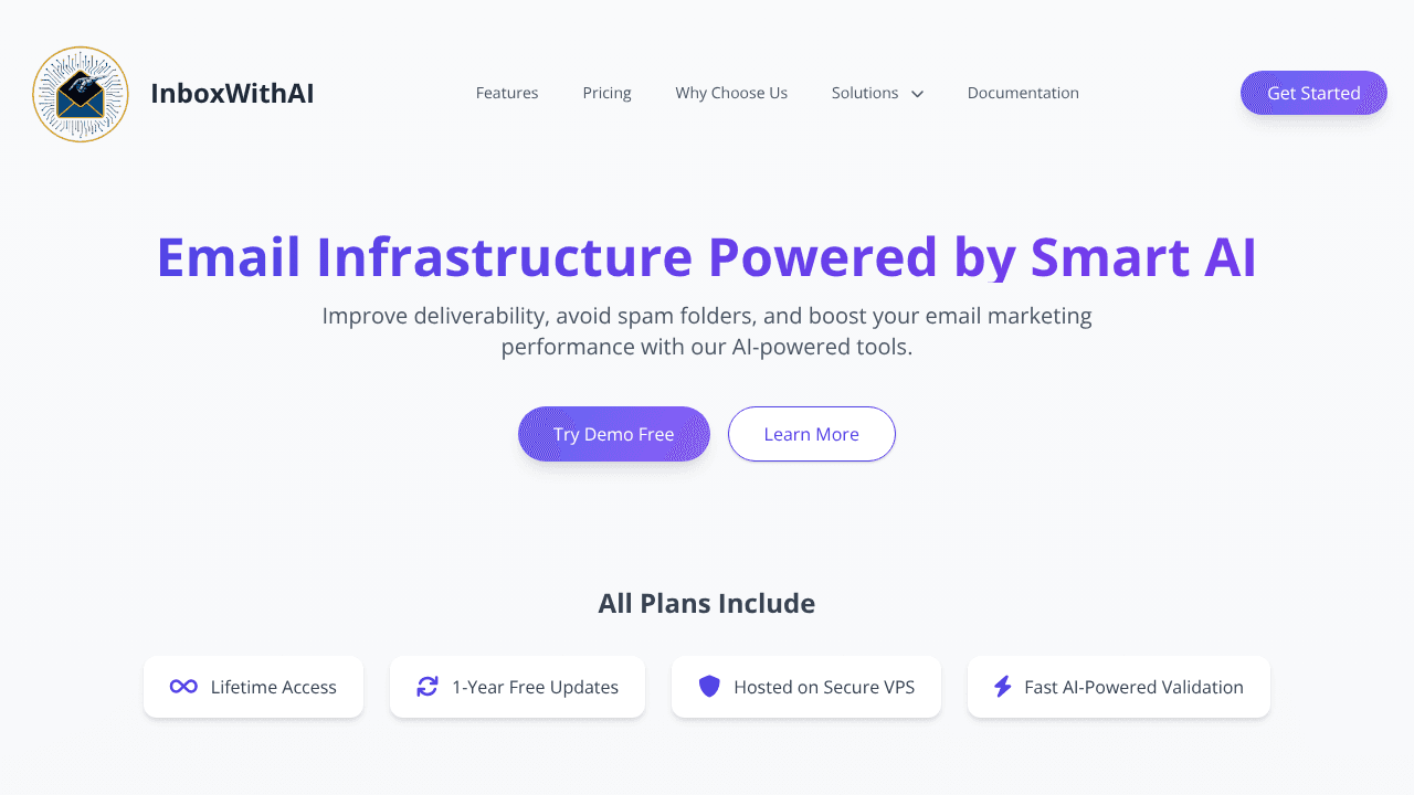 InboxWithAI website screenshot