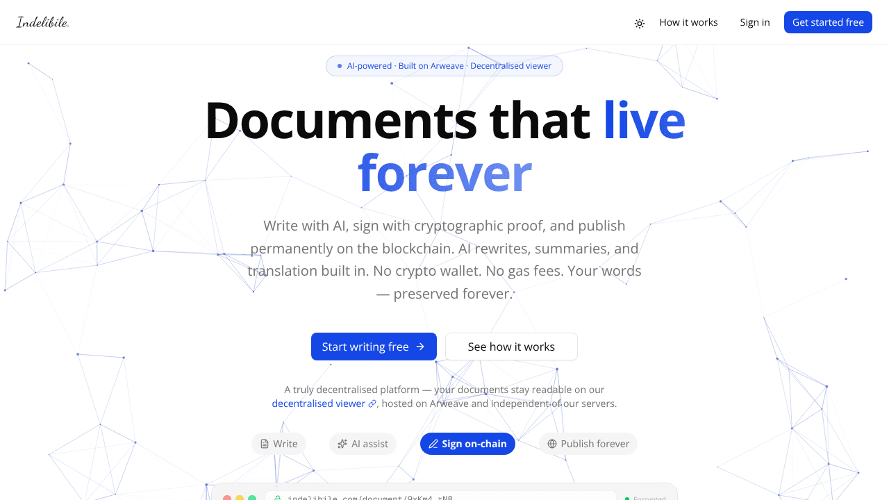 Indelibile website screenshot