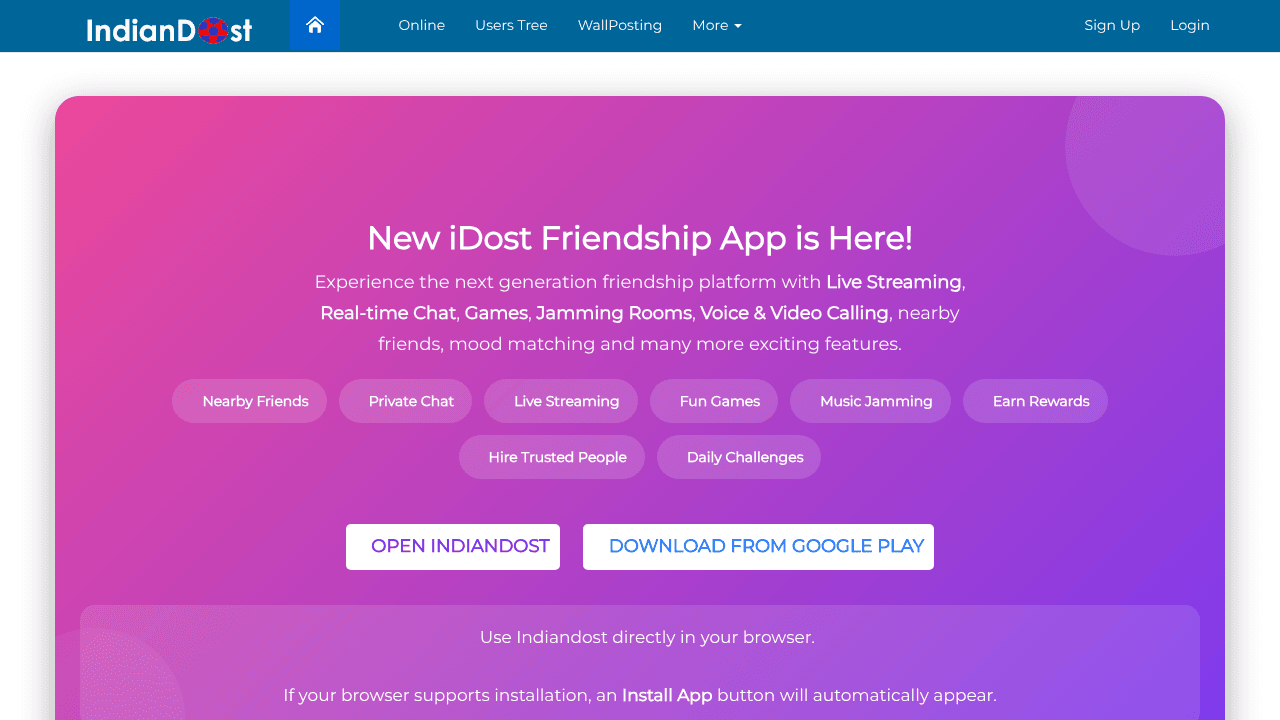 IndianDost website screenshot