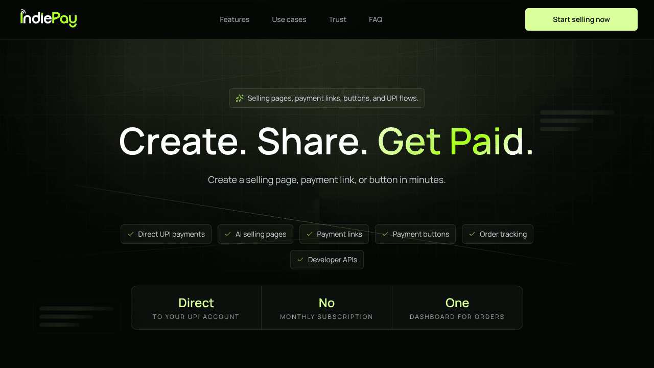 IndiePay website screenshot