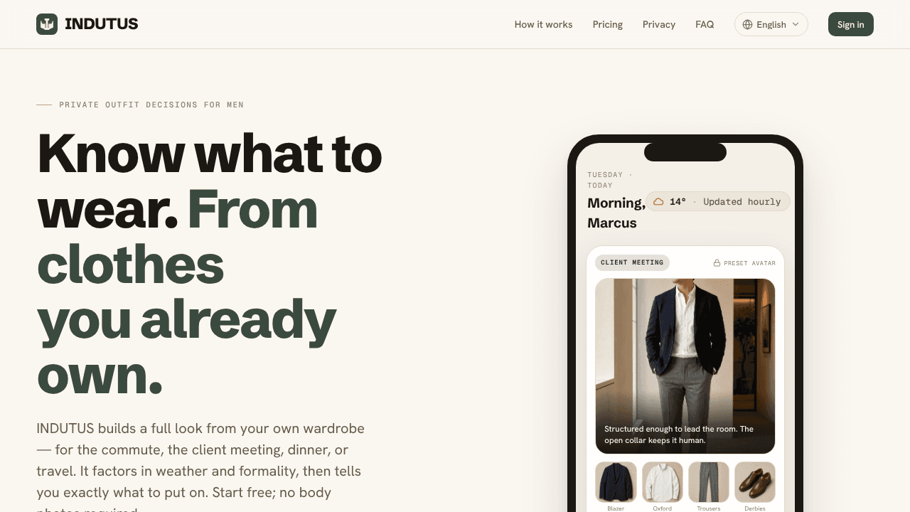 INDUTUS website screenshot