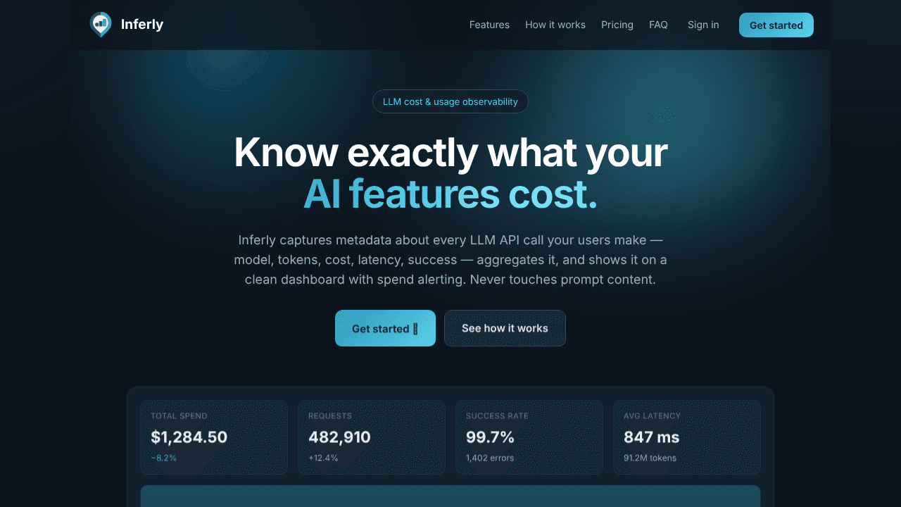 Inferly website screenshot