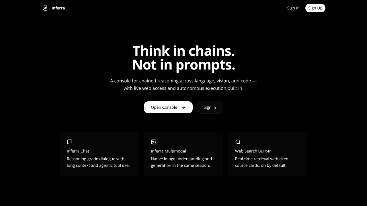 Inferra website screenshot