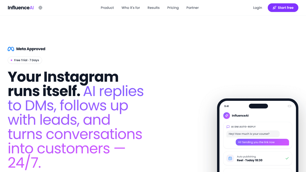 InfluenceAI website screenshot