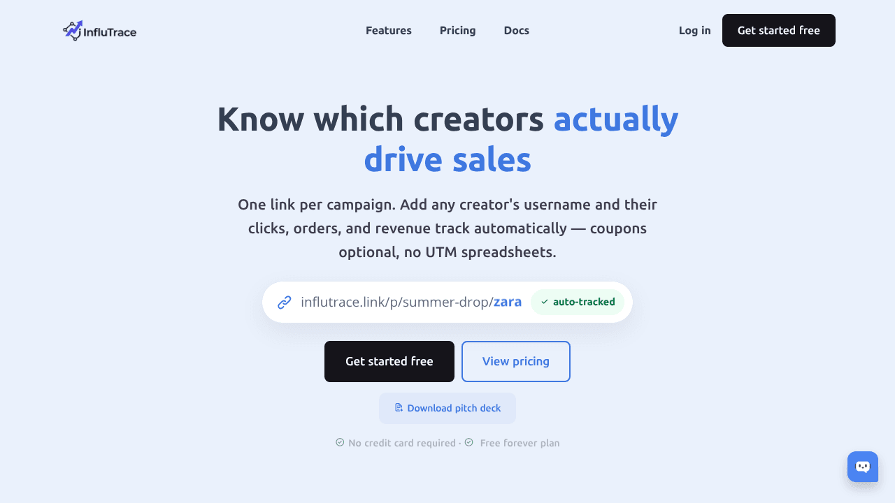 InfluTrace website screenshot