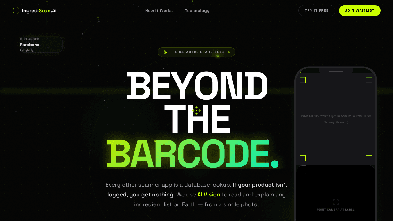 IngrediScan.Ai website screenshot